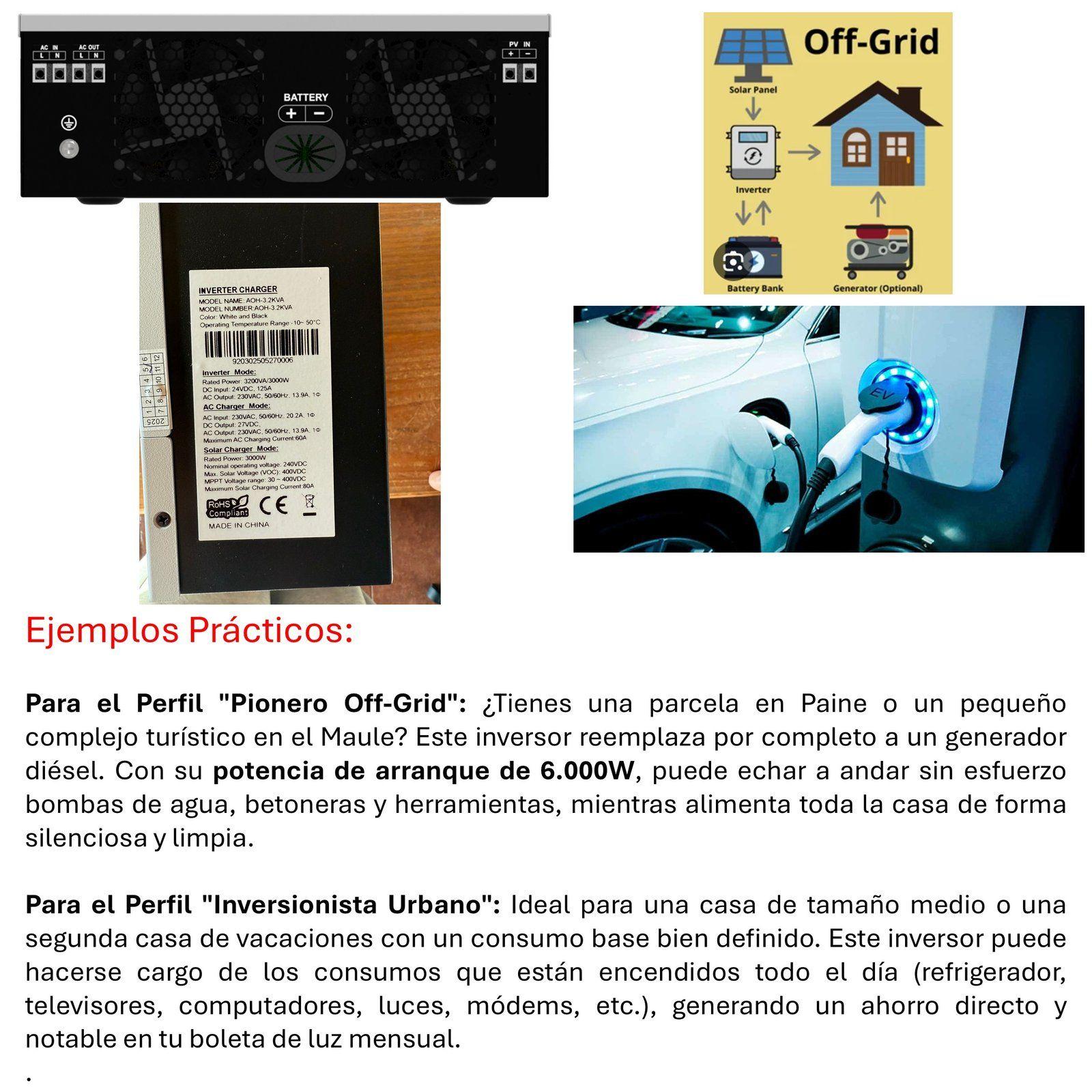 Inversor Solar Con Wifi Híbrido 3.0kw, Potencia Pico 6.000w-2