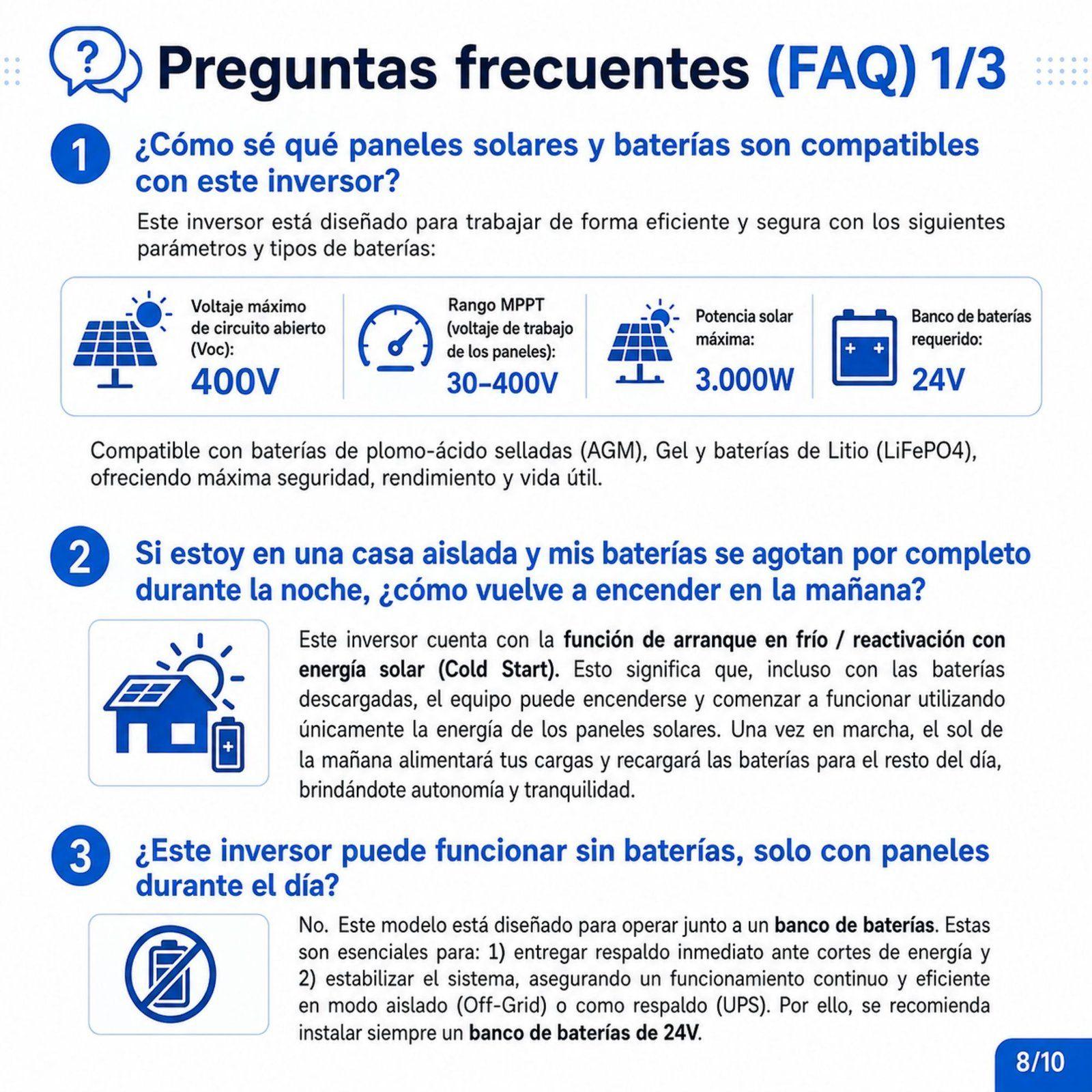 Inversor Solar Con Wifi Híbrido 3.0kw, Potencia Pico 6.000w-9