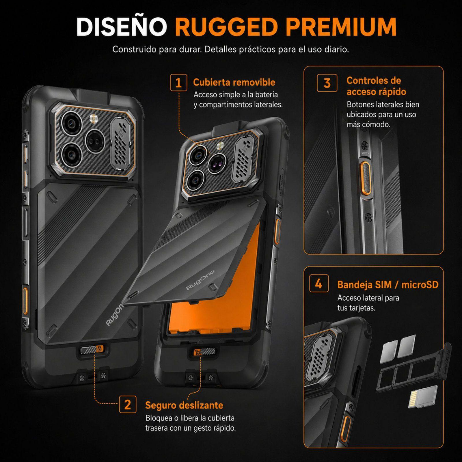 Celular Rugged RugOne Xever 8 4G 2 Baterías 256GB 16GB RAM-5