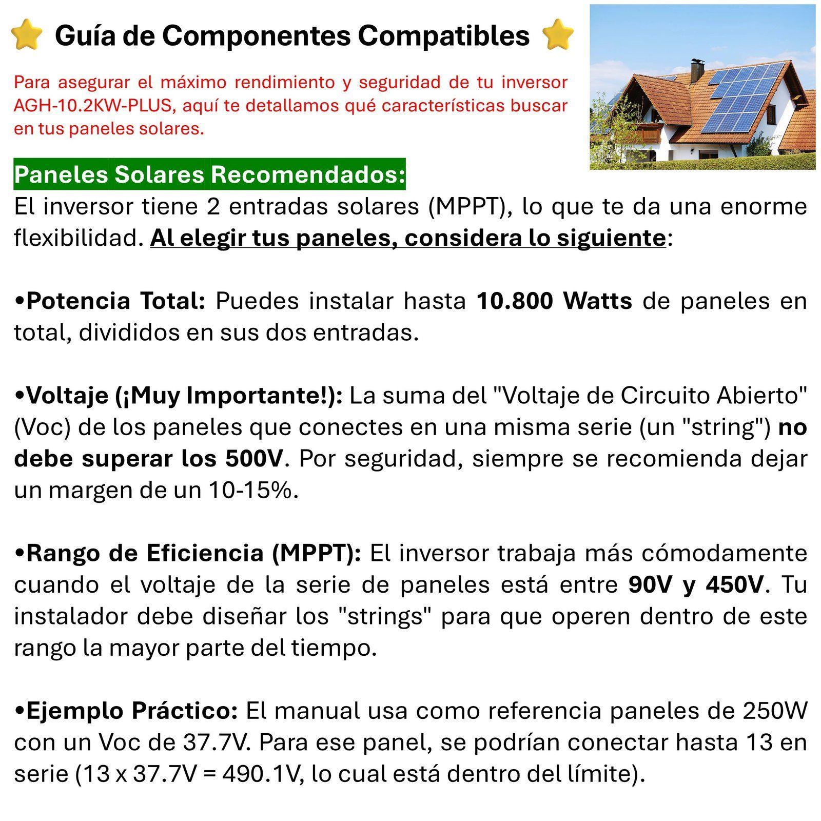 Inversor Solar Con Wifi Híbrido 10.2kw Potencia Pico 20.400w-6