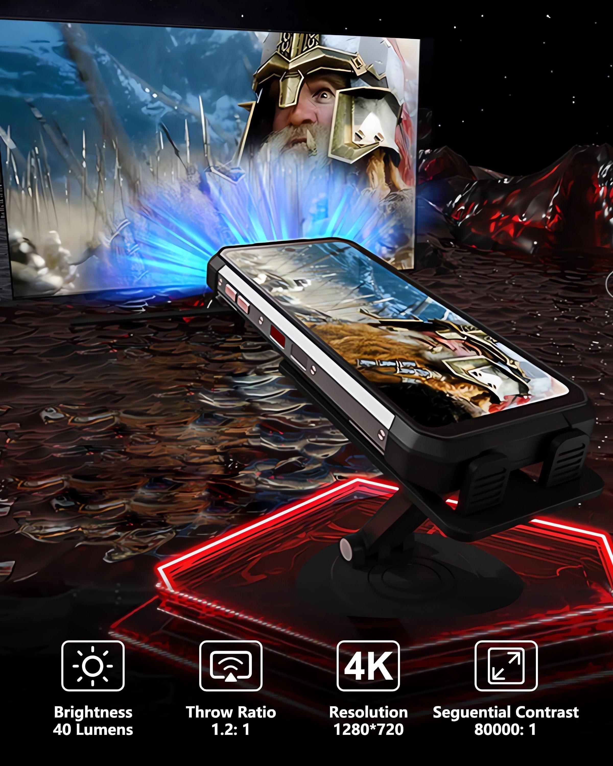 Unihertz 8849 Tank 2 - Celular 4G con Proyector láser 80"-3