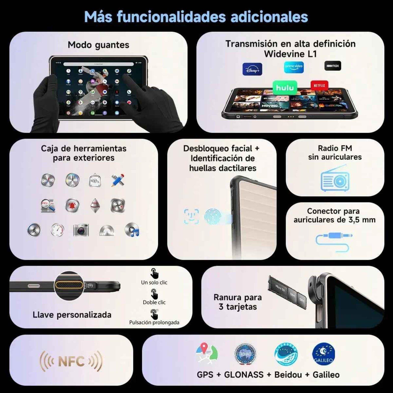 Tablet Rugged RugKing Pad 2 Pro 4G, 10inch, 16GB, Linterna, Android 16-7