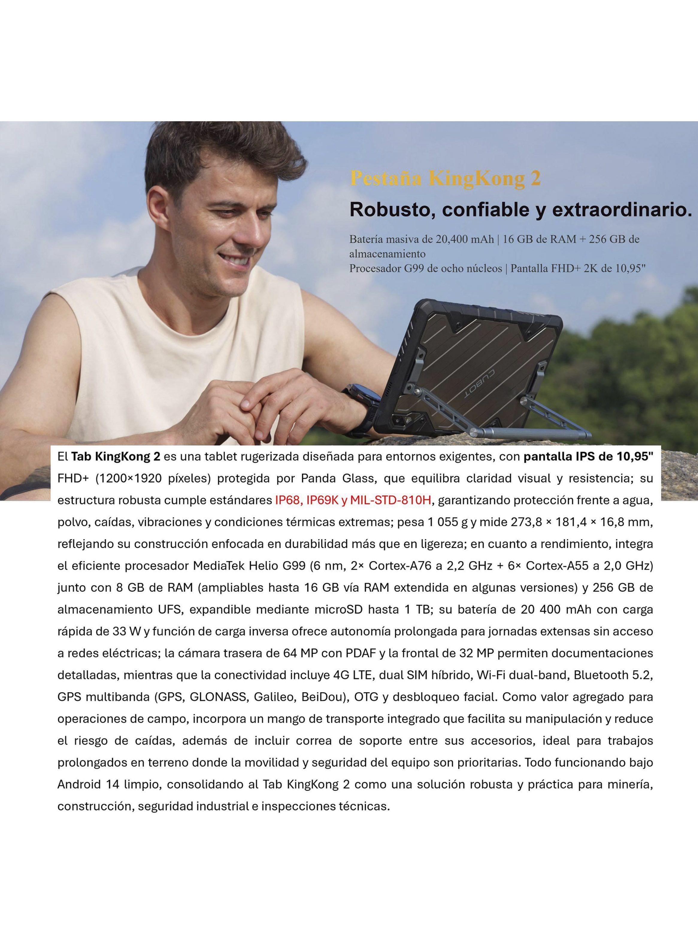 Tab KingKong 2: Tablet Resistente 4G con Batería 20.400 mAh-1