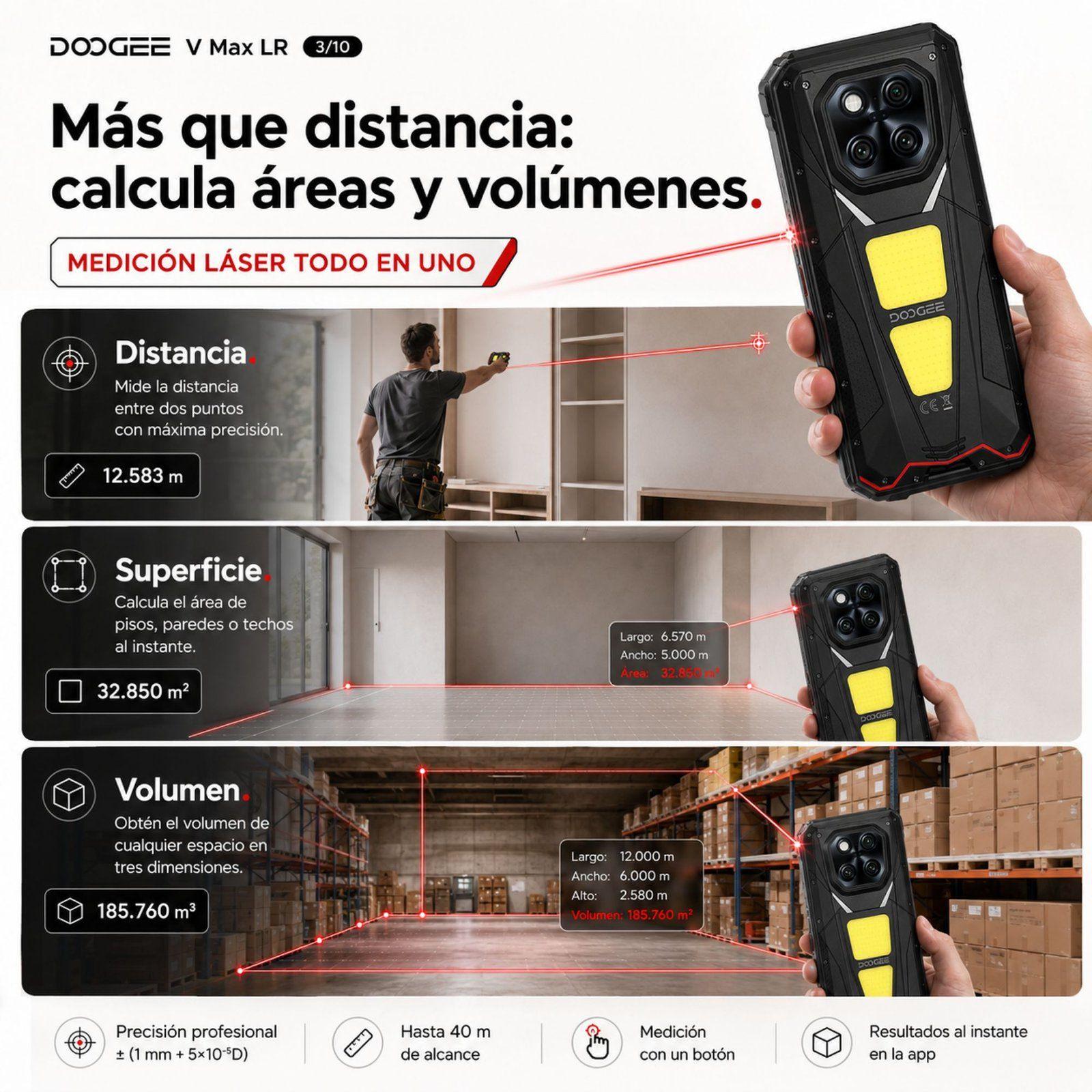 Celular Rugged DOOGEE V Max LR 5G Láser 40m 512GB 36GB RAM-2