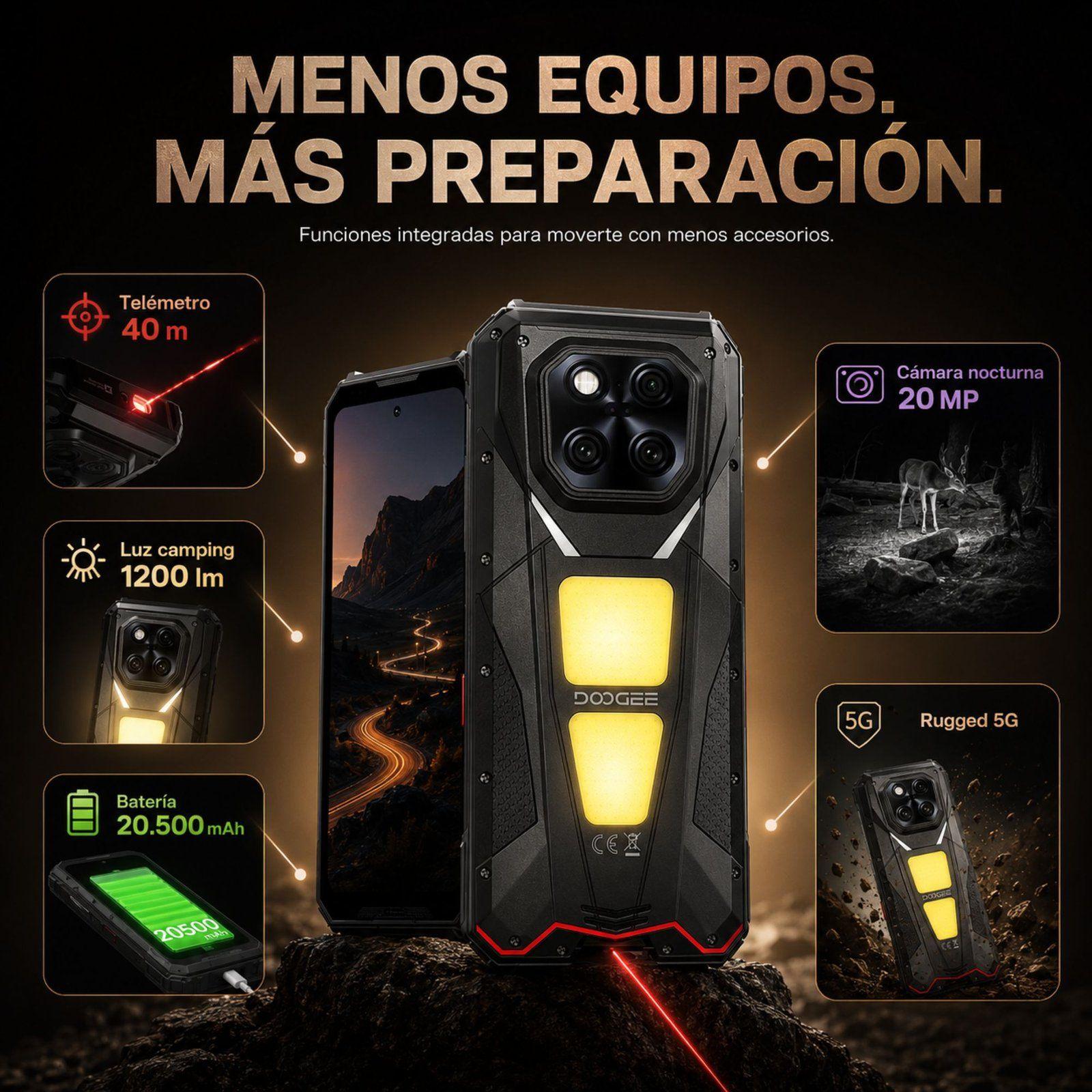 Celular Rugged DOOGEE V Max LR 5G Láser 40m 512GB 36GB RAM-8