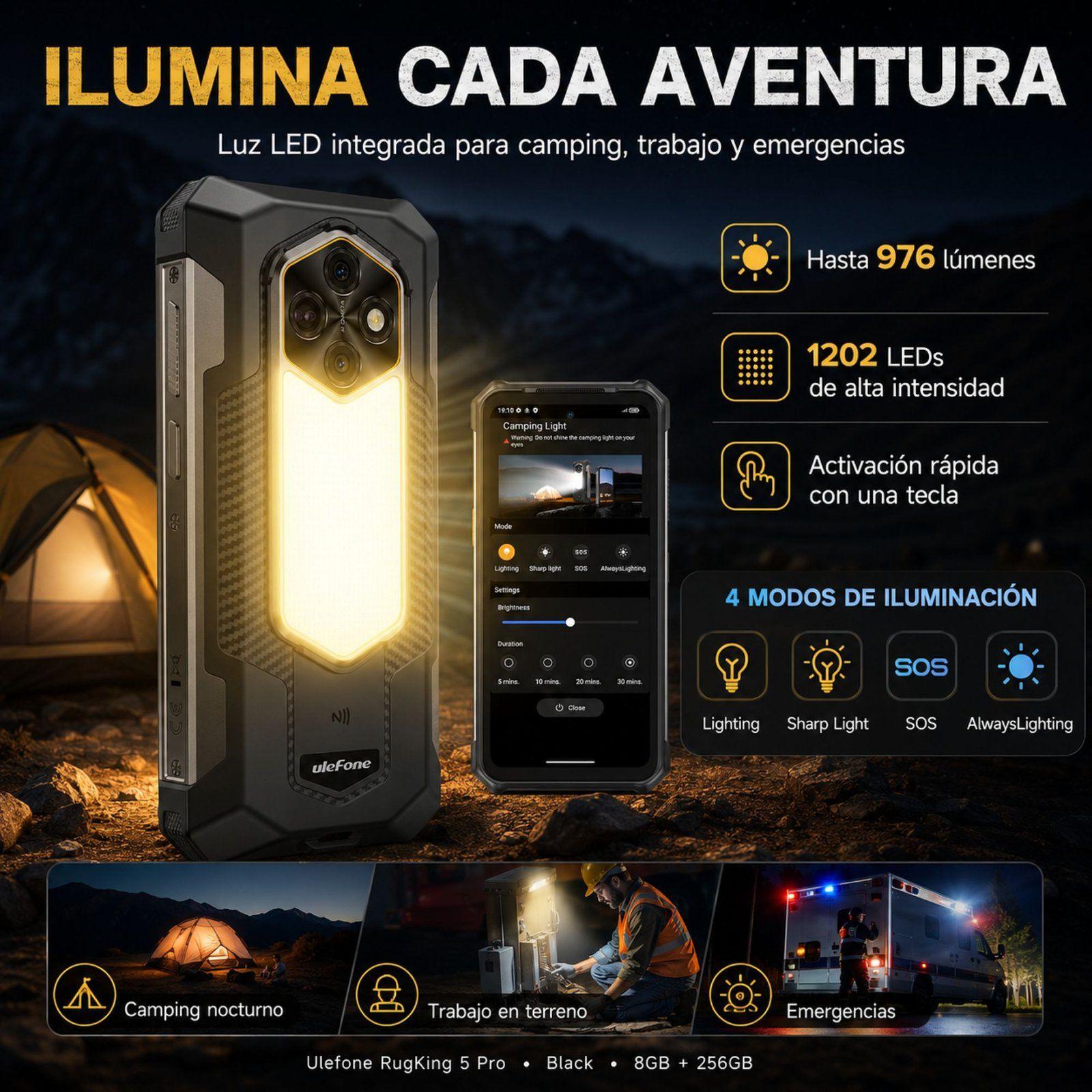 Celular Rugged RugKing 5 Pro Batería 20000mAh 256GB 16GB-2