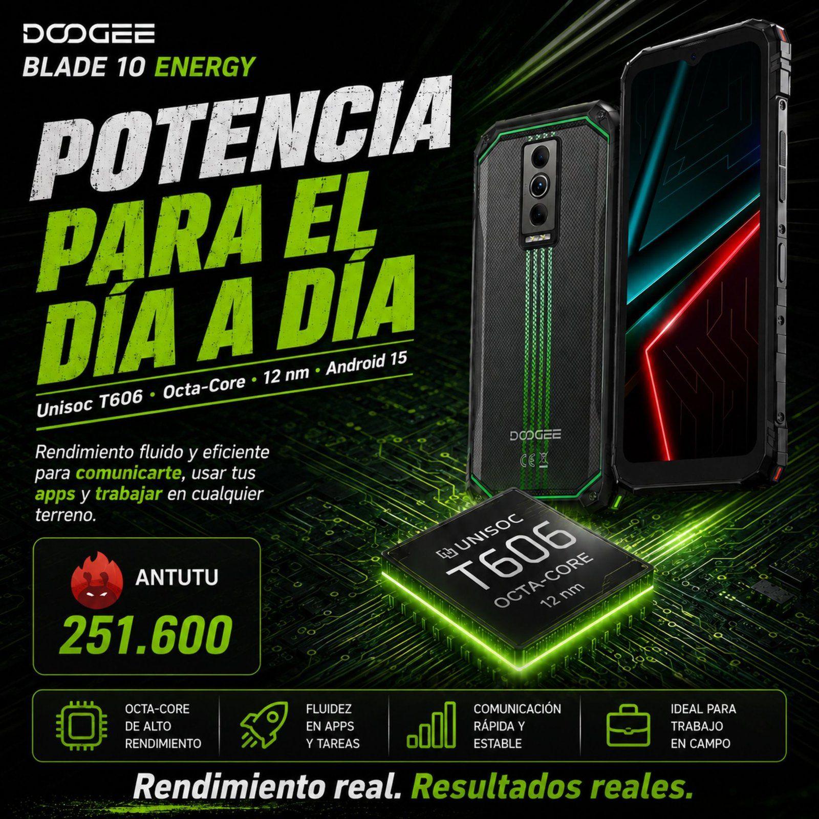 DOOGEE Blade 10 Energy | Celular Rugged Delgado IP68-4