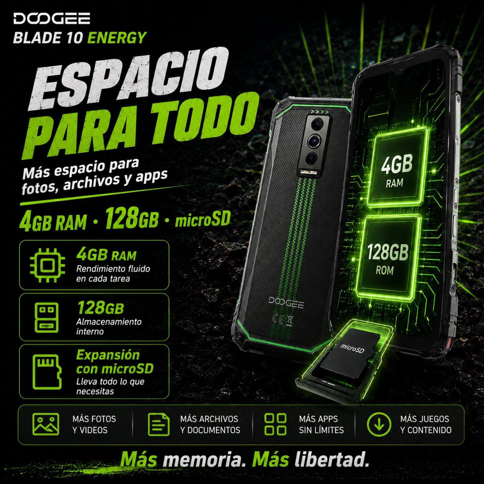 DOOGEE Blade 10 Energy | Celular Rugged Delgado IP68-5
