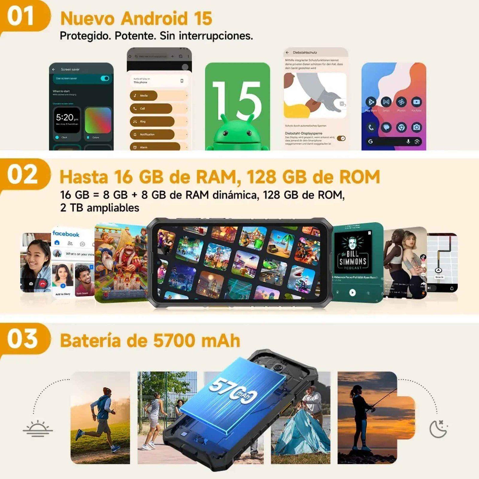Ulefone RugKing 3 Pro Rugerizado Android 15 Resistente Agua-7