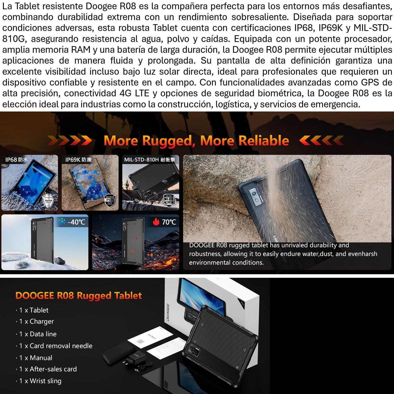Tablet Resistente: Agua y Golpes - Doogee R08 / IP68 Militar-2