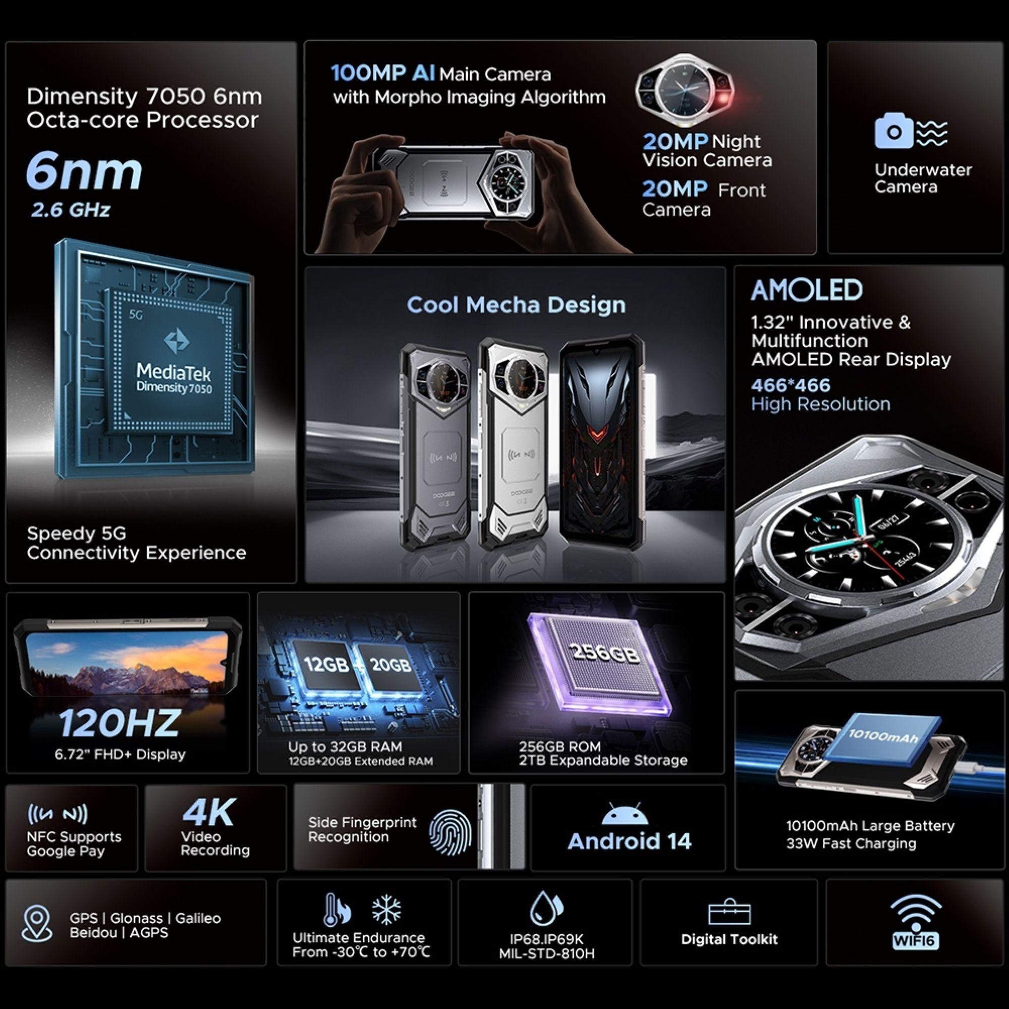 Doogee S200 - Smartphone Ultra resistente IP68, Dualsim 5G-2