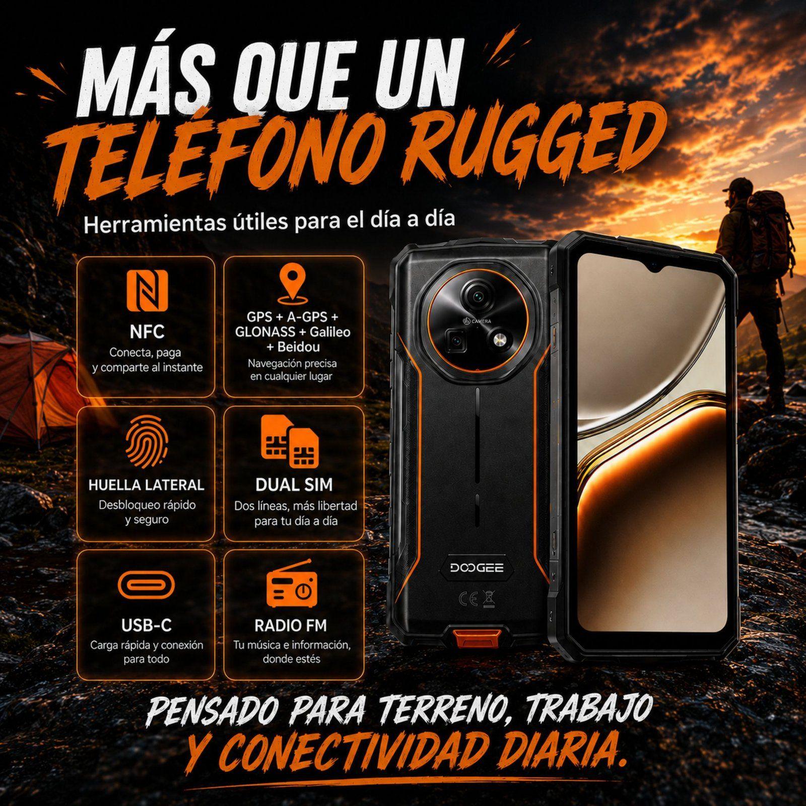 DOOGEE Fire 7 | Teléfono Rugged 5G con Batería de 13.000 mAh-3