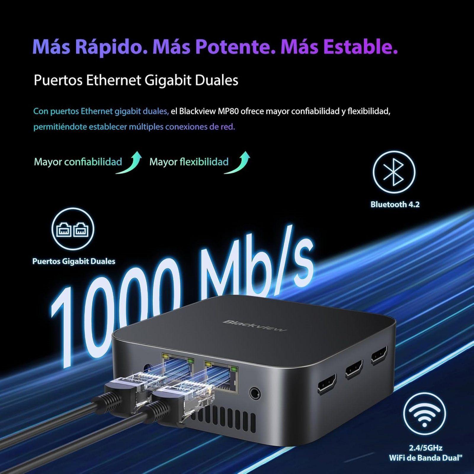 Blackview MP80 - Mini PC Intel® N95, 16GB RAM, 512GB SSD, 4-5