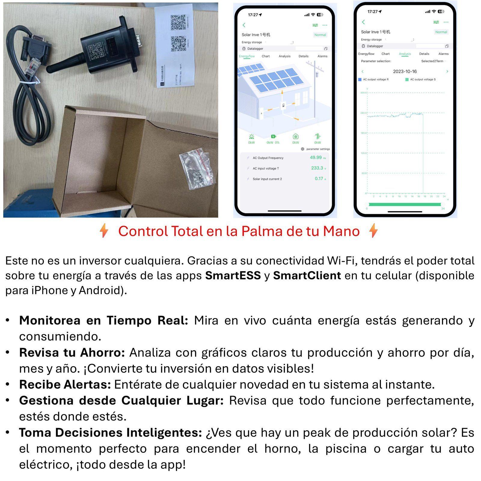 Inversor Solar Con Wifi Híbrido 6.2kw, Potencia Pico 12.400w-4