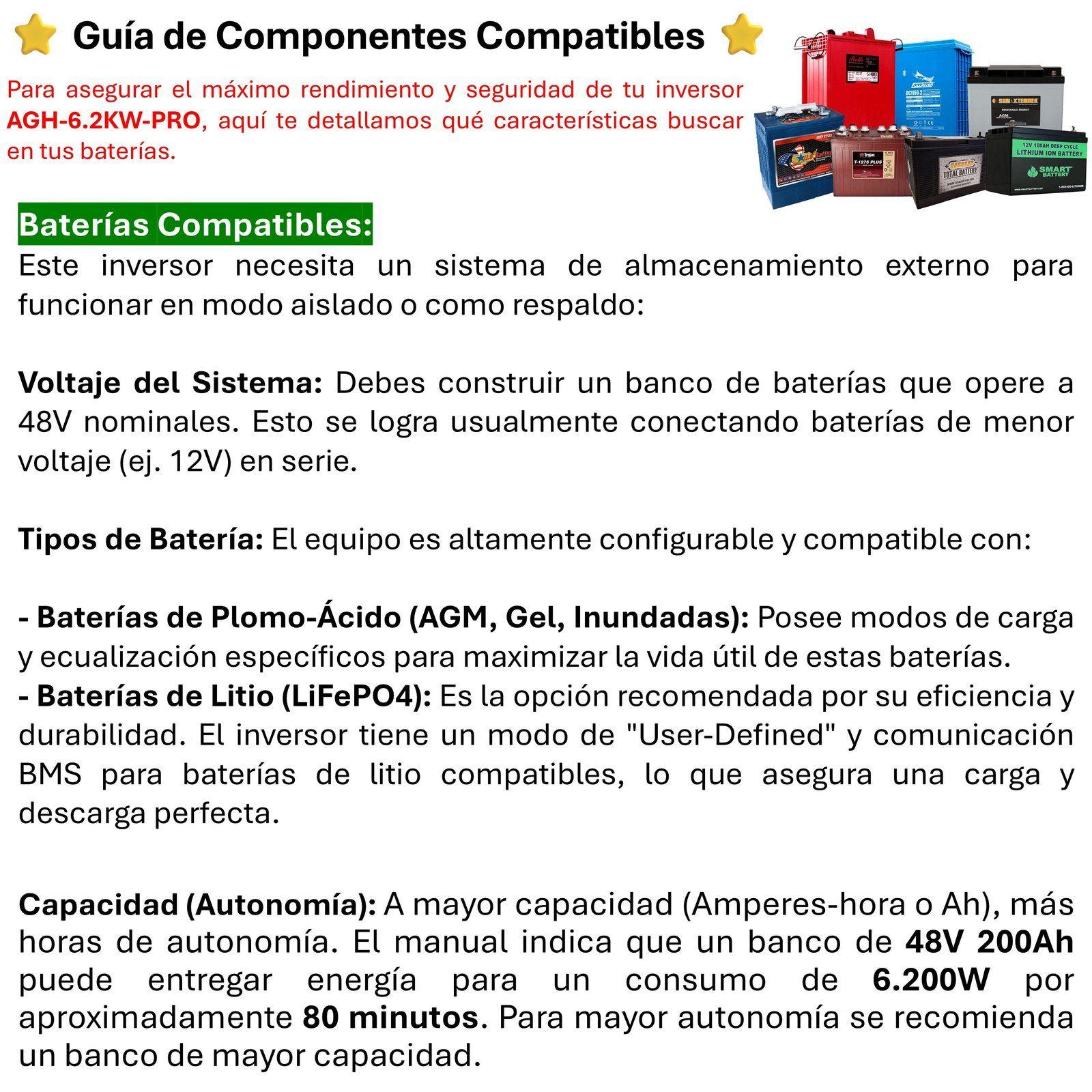 Inversor Solar Con Wifi Híbrido 6.2kw, Potencia Pico 12.400w-7