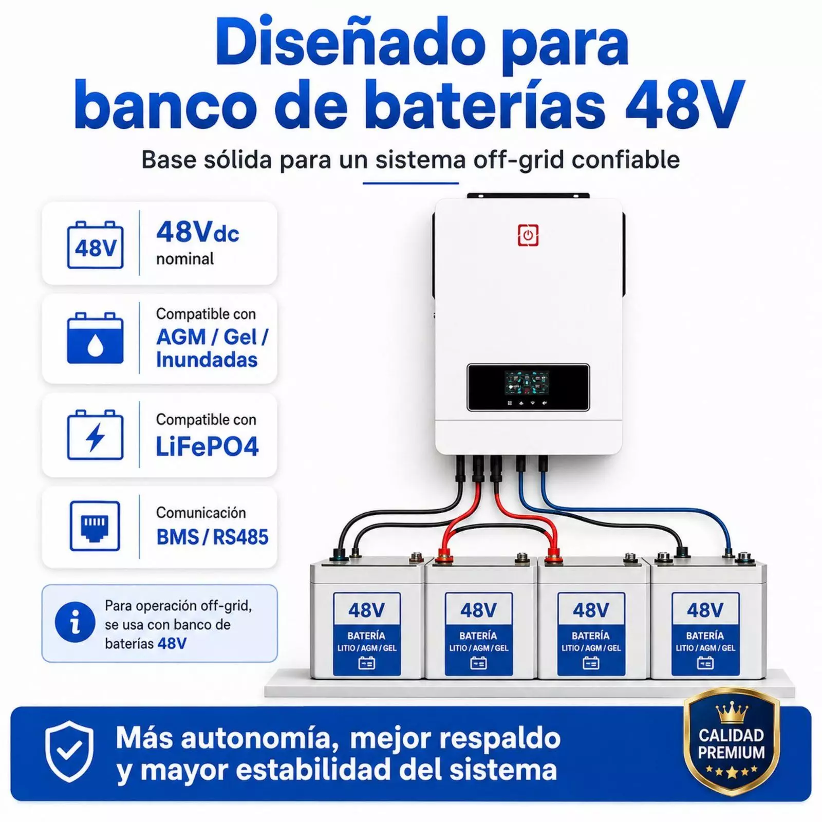 Inversor Solar Con Wifi Híbrido 8.2kw, Potencia Pico 16.400w-3