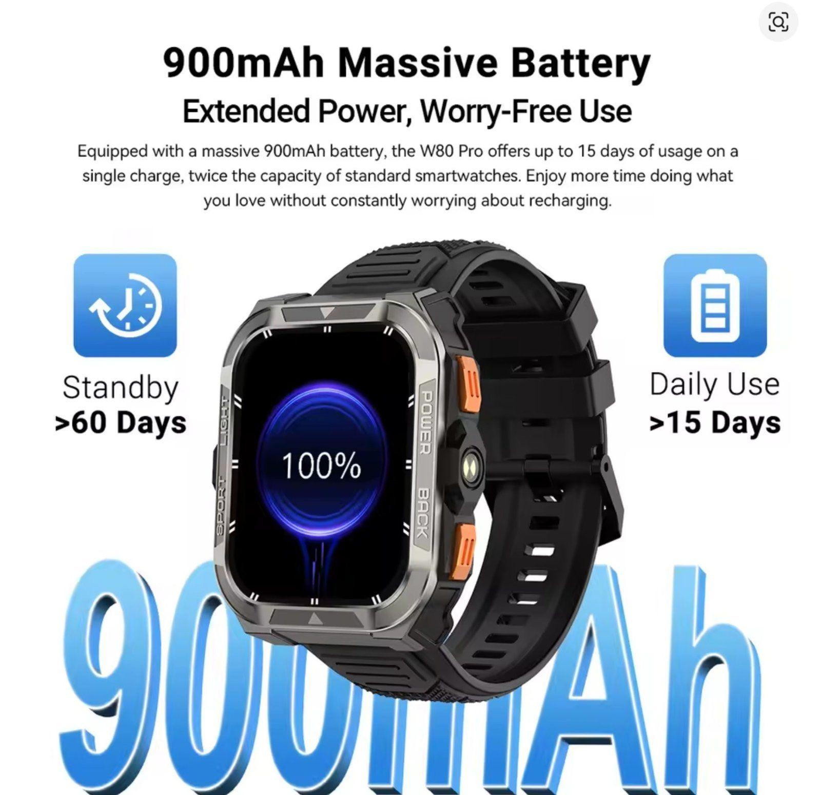 Blackview W80 Pro: Smartwatch rugerizado, Batería 20 días-6