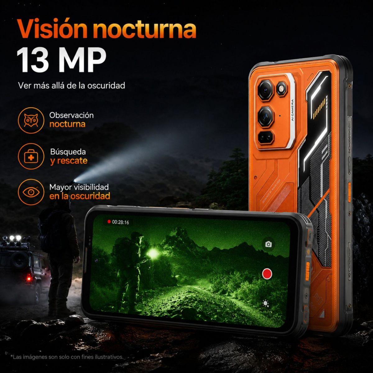 Celular Rugged Blackview FORT 200 Naranjo 256GB 108MP 24GB-6