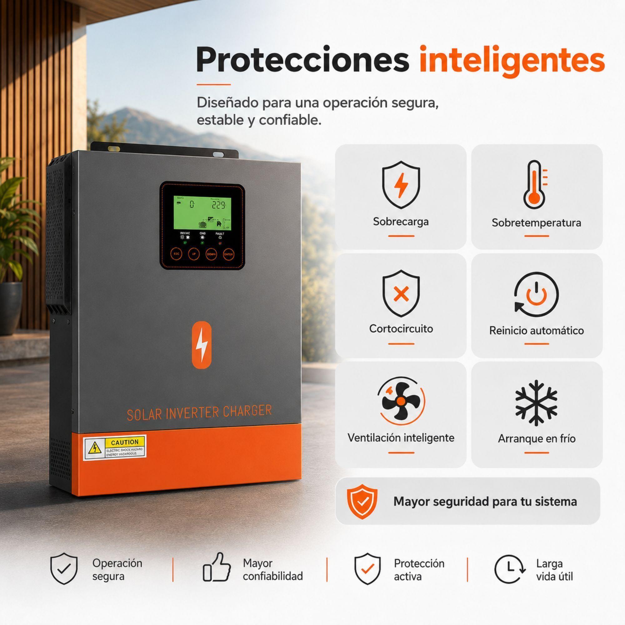 Inversor Solar Hibrido PowMr 3000W 24V MPPT 400V Onda Pura-3