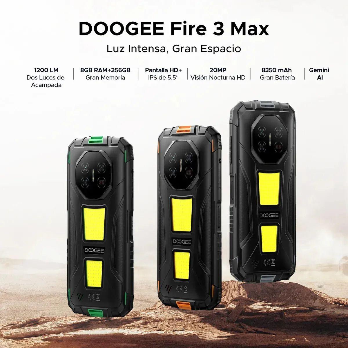DOOGEE Fire 3 Max Rugerizado 5.5" 8+256GB 8.350mAh Linterna-7