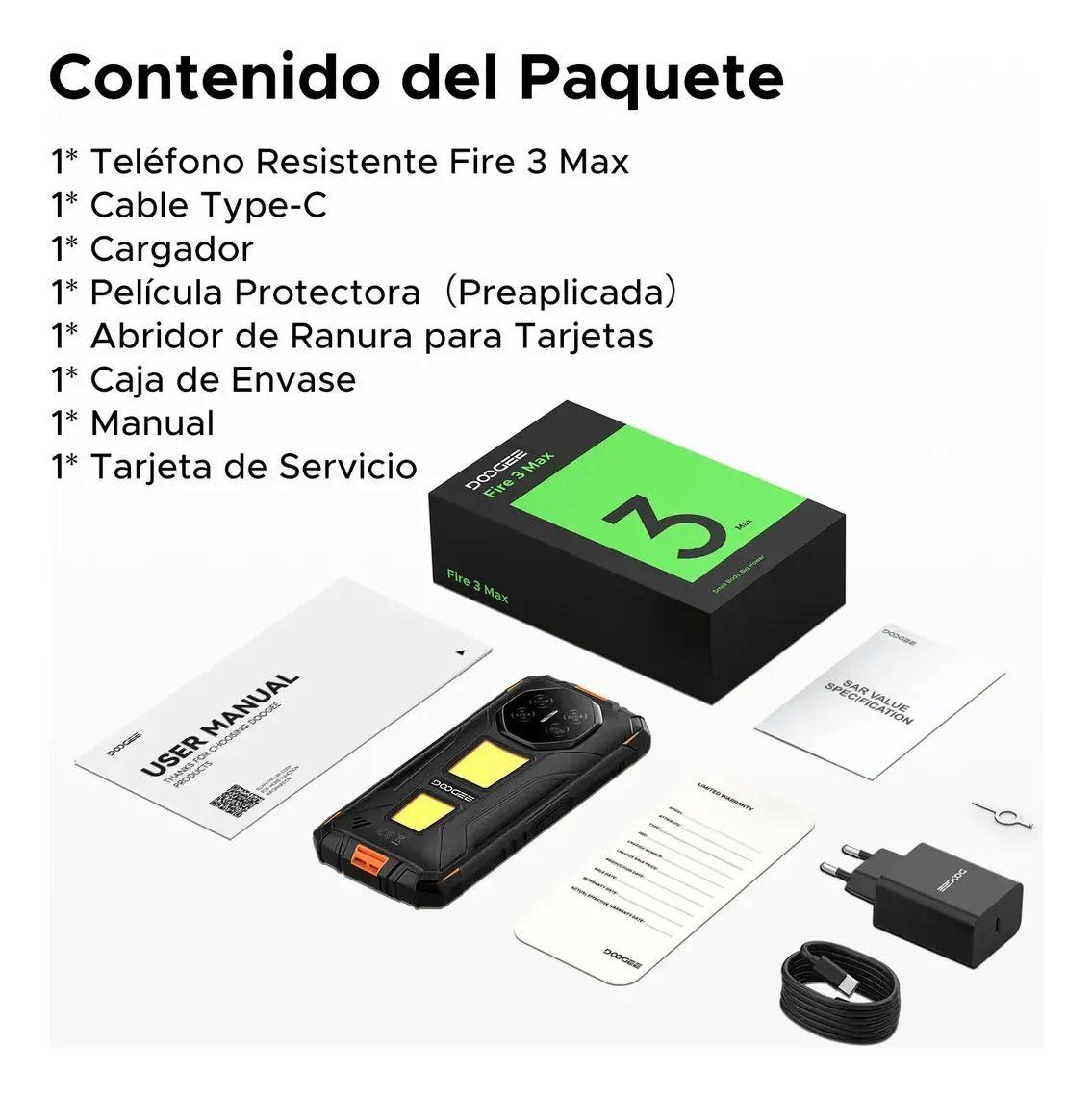 DOOGEE Fire 3 Max Rugerizado 5.5" 8+256GB 8.350mAh Linterna-8