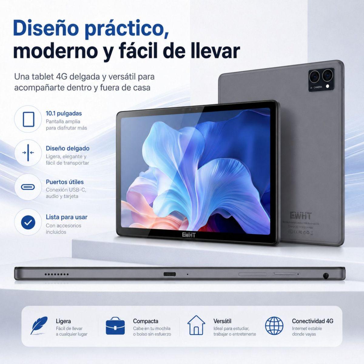 Tablet CWHT G16 4G 128GB 6GB RAM Kit Completo Accesorios-2