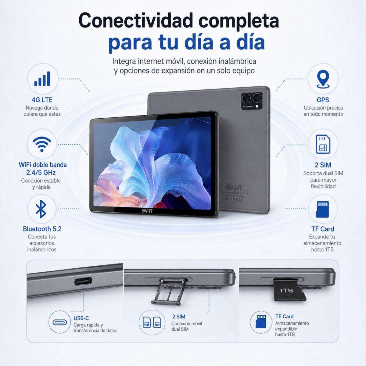 Tablet CWHT G16 4G 128GB 6GB RAM Kit Completo Accesorios-3