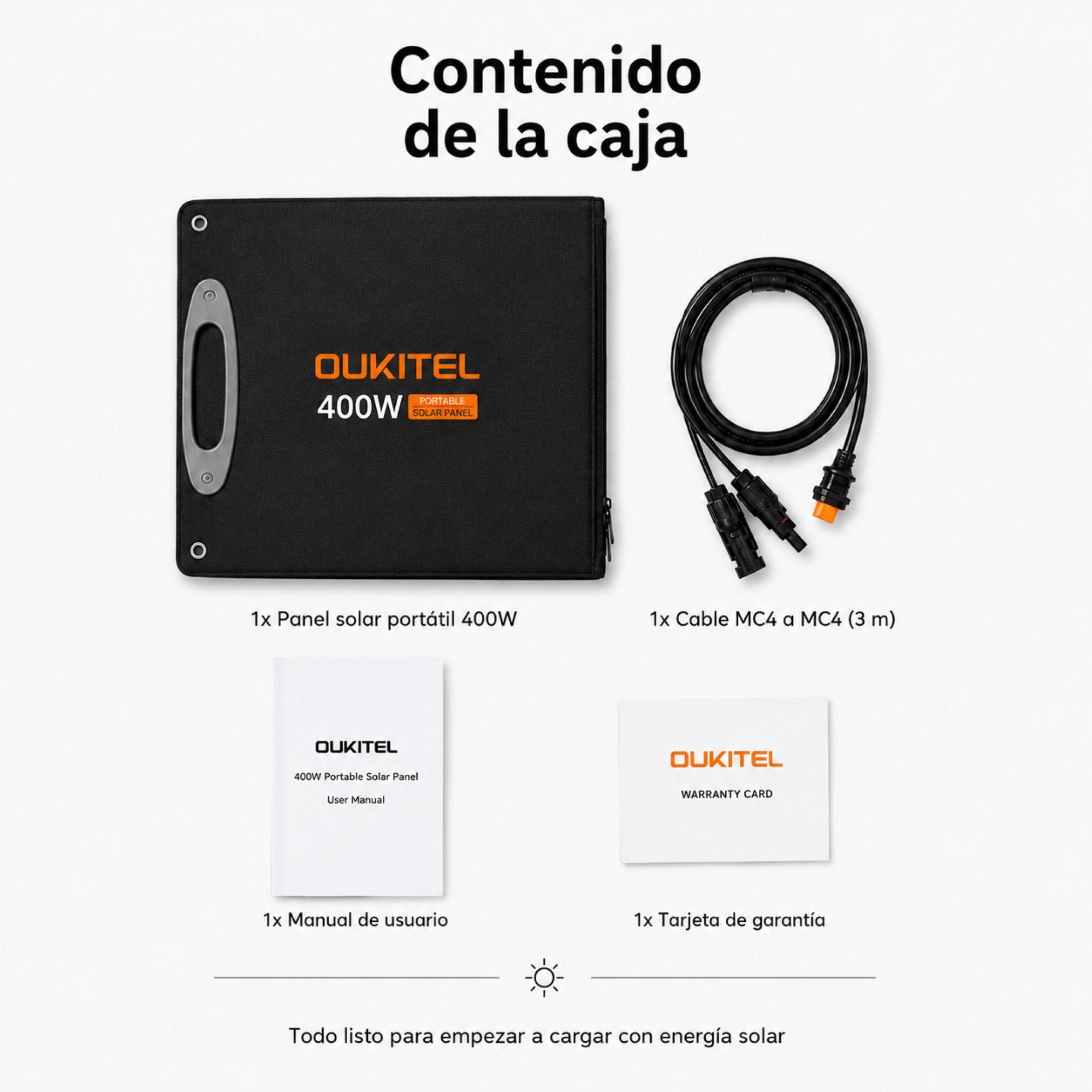 Panel Solar Portatil OUKITEL 400W Recubrimiento ETFE IP68-8