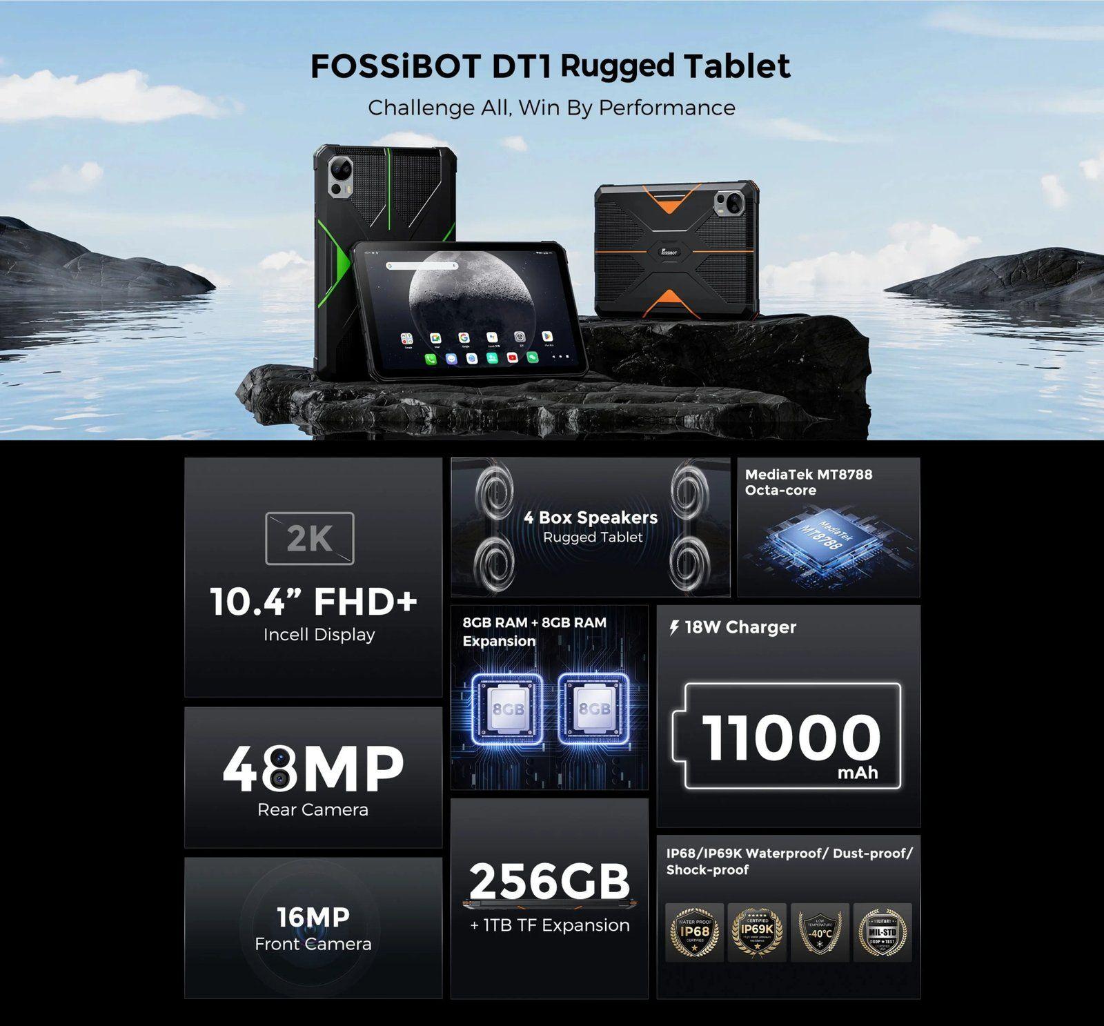 FOSSiBOT DT1 - Tablet y Celular Rugerizada 4G IP68 Android-2