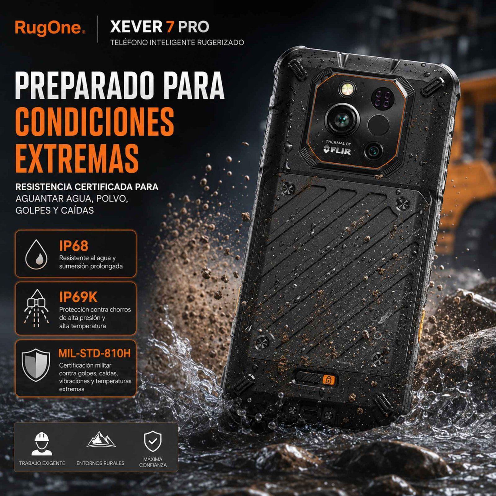 Celular Rugged RugOne Xever 7 Pro 5G Térmica FLIR 512GB 16GB-2