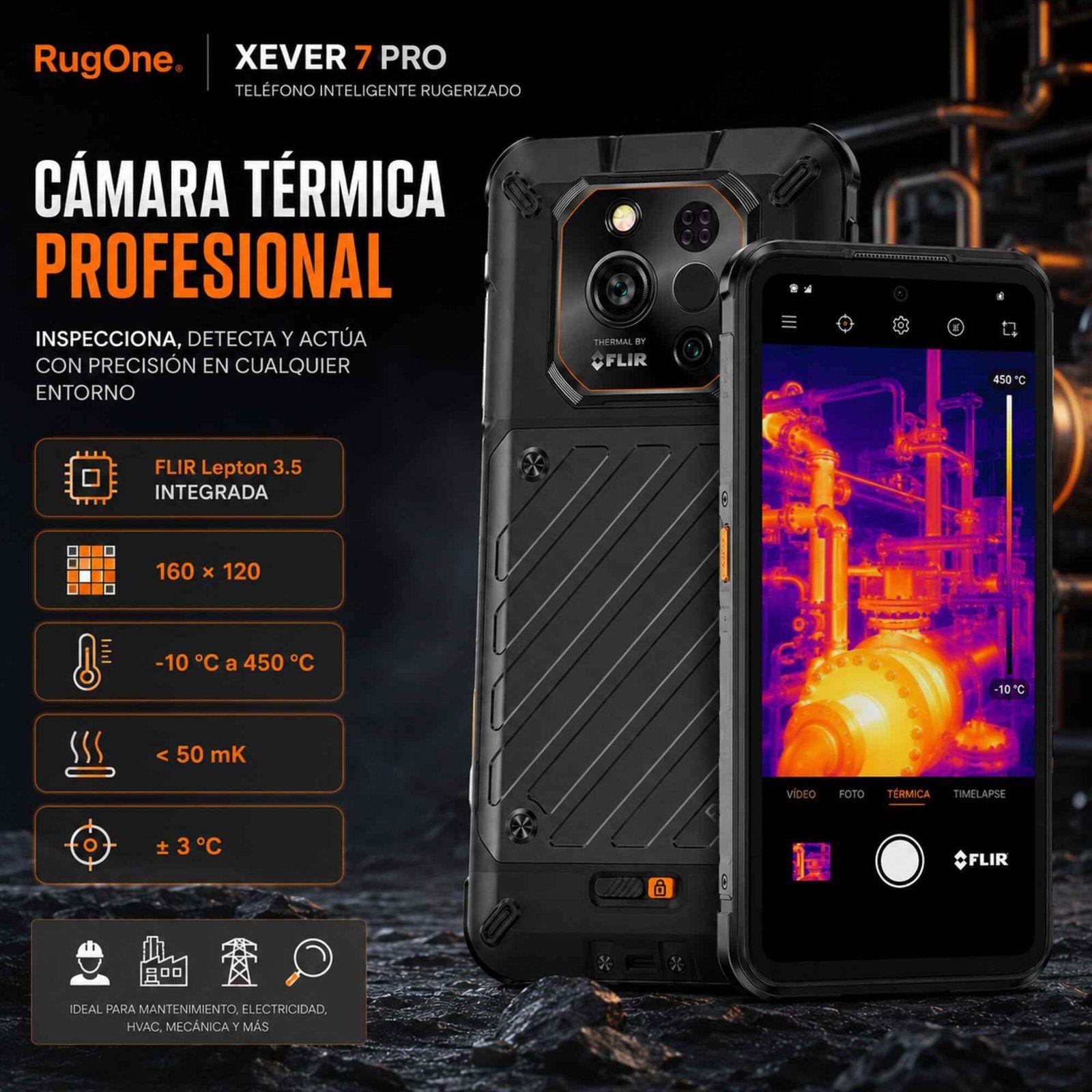 Celular Rugged RugOne Xever 7 Pro 5G Térmica FLIR 512GB 16GB-3