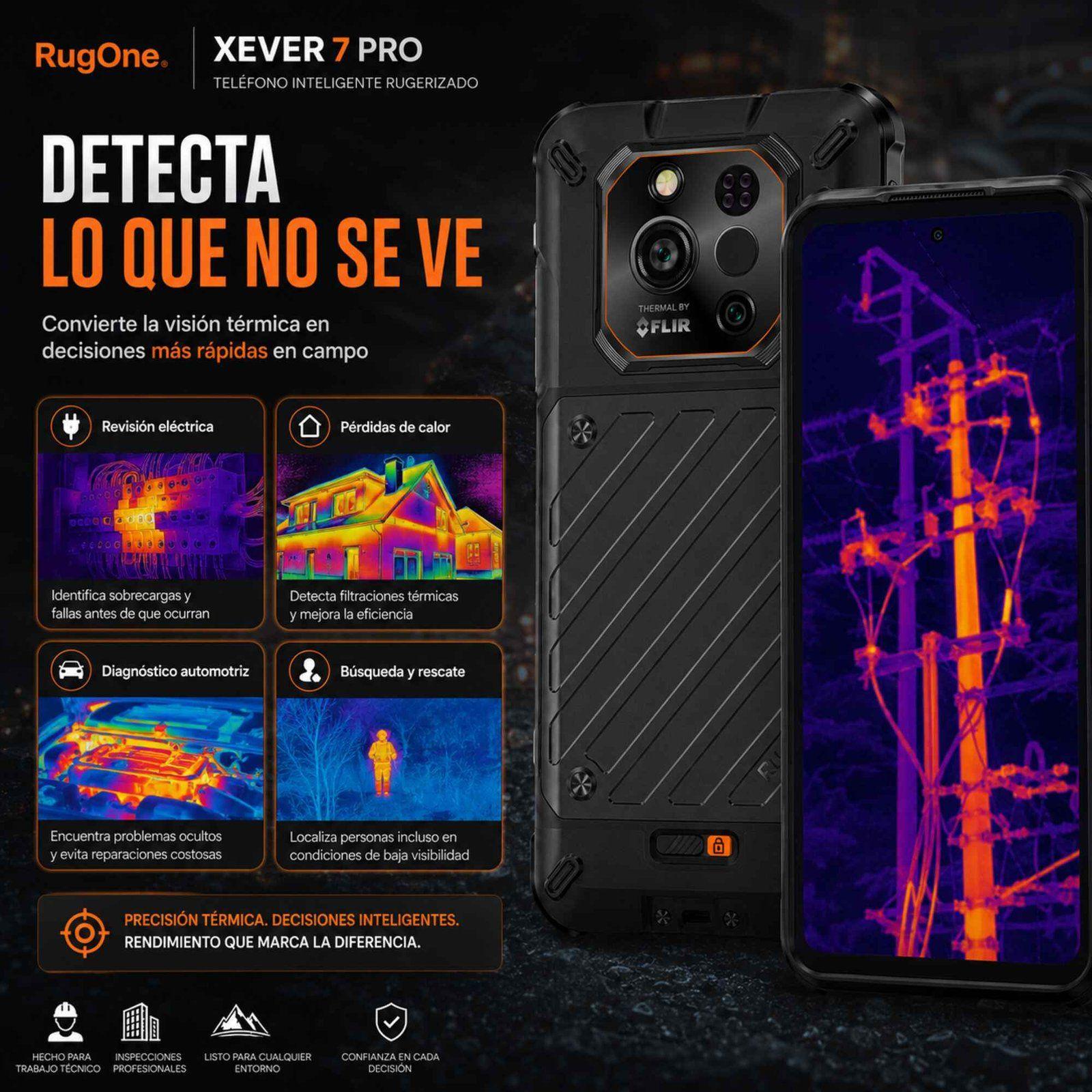 Celular Rugged RugOne Xever 7 Pro 5G Térmica FLIR 512GB 16GB-4