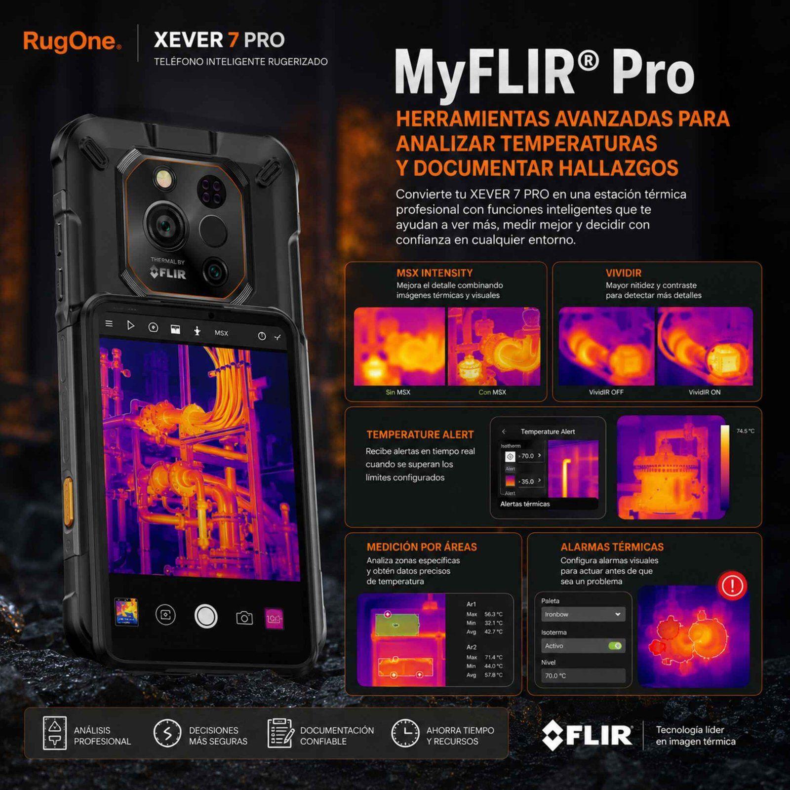 Celular Rugged RugOne Xever 7 Pro 5G Térmica FLIR 512GB 16GB-5