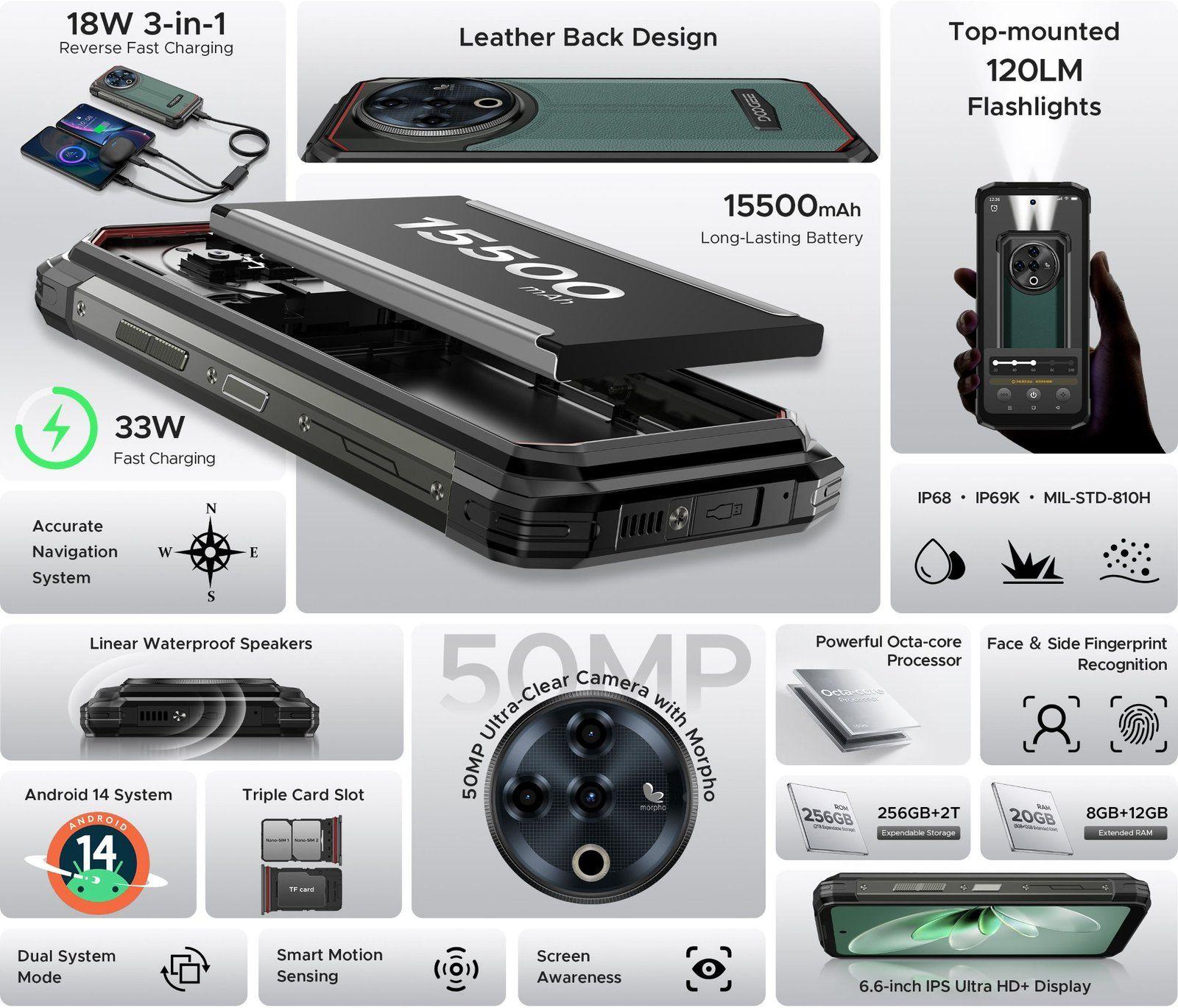 Doogee Fire 6 Power: Celular Rugged Android 14, 50MP, GPS-2