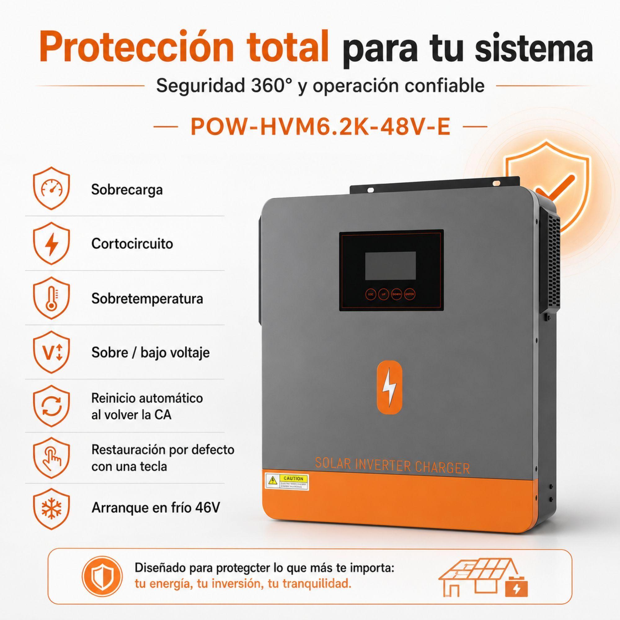 Inversor Solar Hibrido PowMr 6200W 48V Funciona Sin Baterias-6