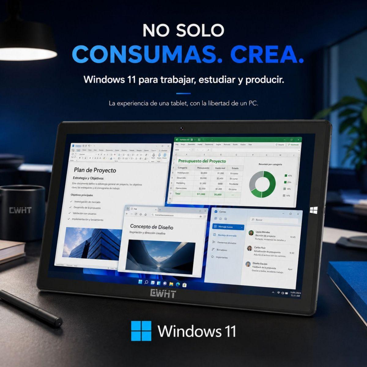 Tablet CWHT N102A Windows 11 256GB SSD 8GB RAM Teclado-1