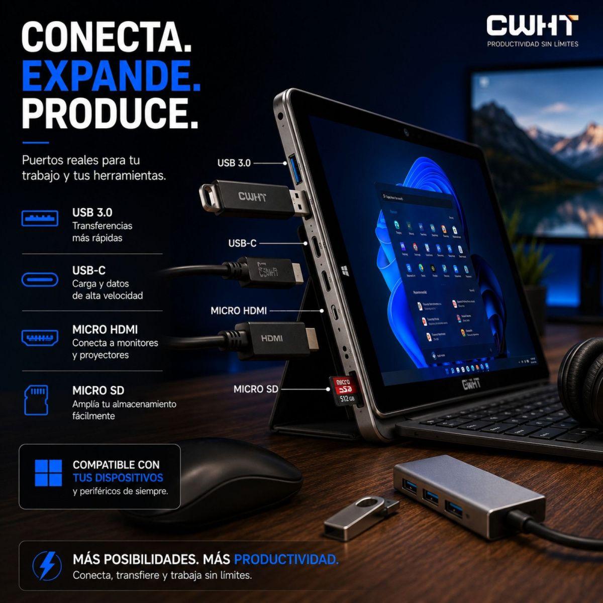 Tablet CWHT N102A Windows 11 256GB SSD 8GB RAM Teclado-5