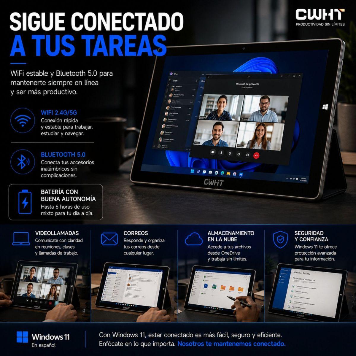 Tablet CWHT N102A Windows 11 256GB SSD 8GB RAM Teclado-7