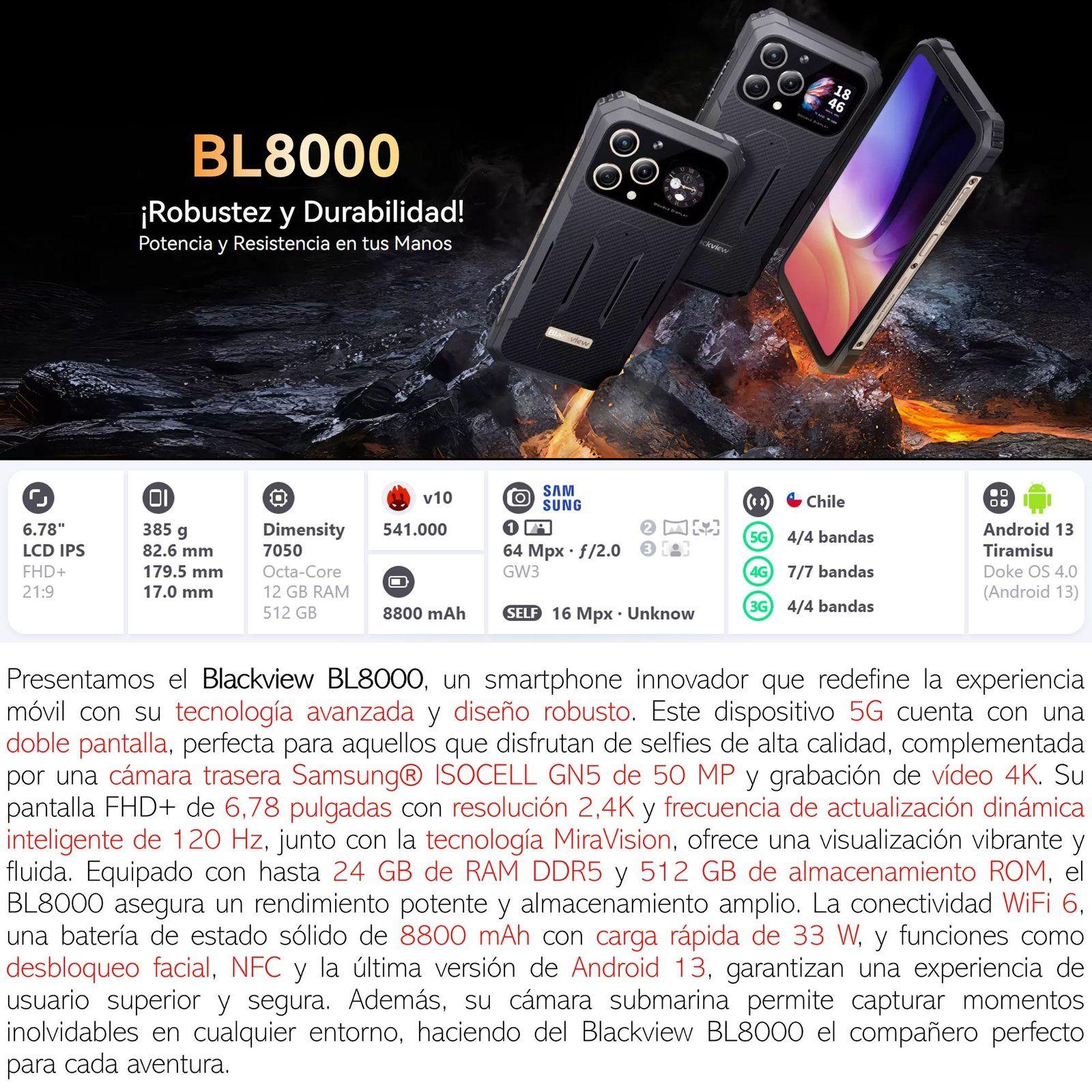 Blackview BL8000 - Resistente 5G, IP68, IP69K y MIL-STD-810-2