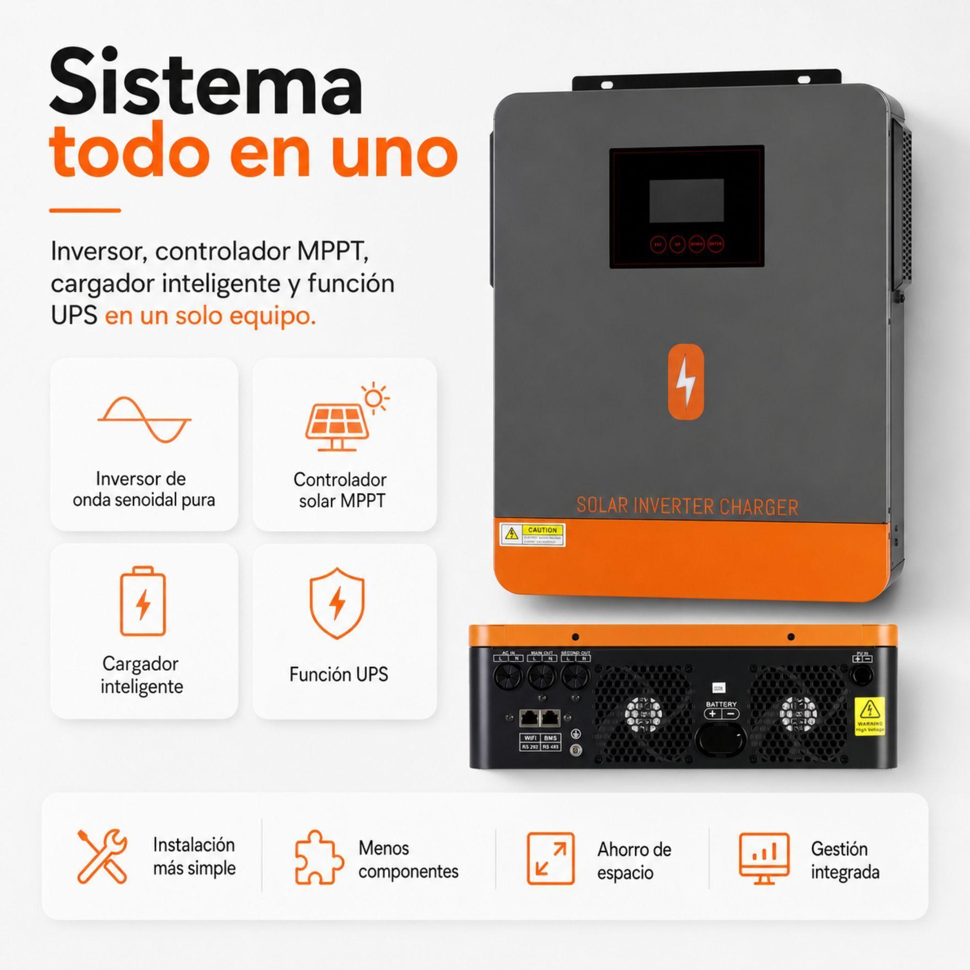 Inversor Solar Hibrido PowMr 4200W 24V Funciona Sin Baterias-6