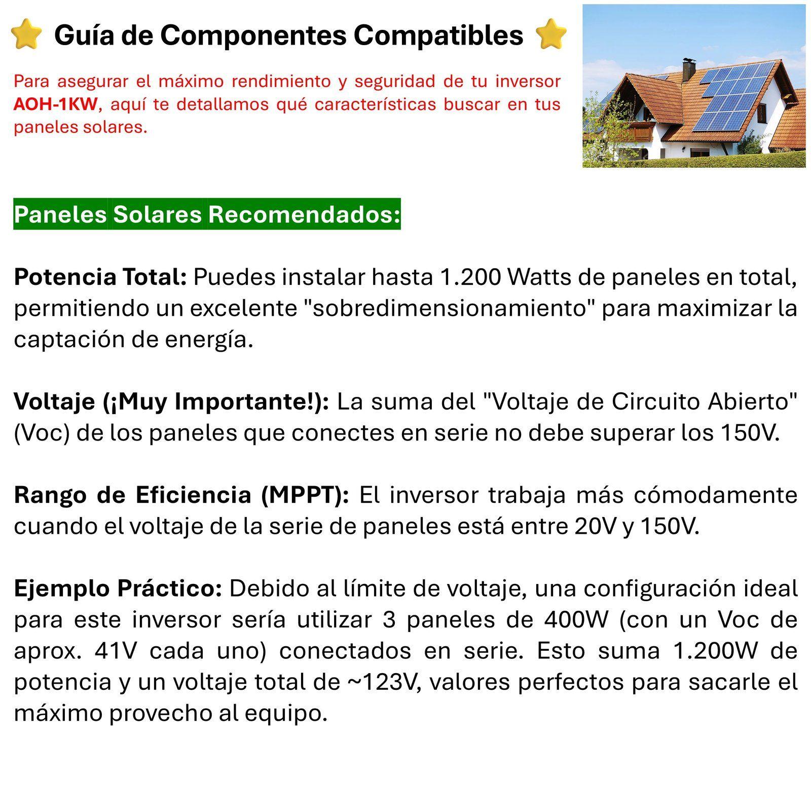 Inversor Solar 1.0kw 12v, Potencia Pico 2.000w / Portable-5