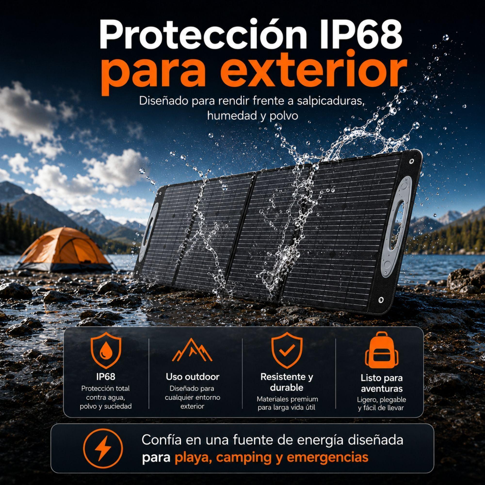 Panel Solar Portatil OUKITEL 200W Eficiencia 24 8 e IP68-4