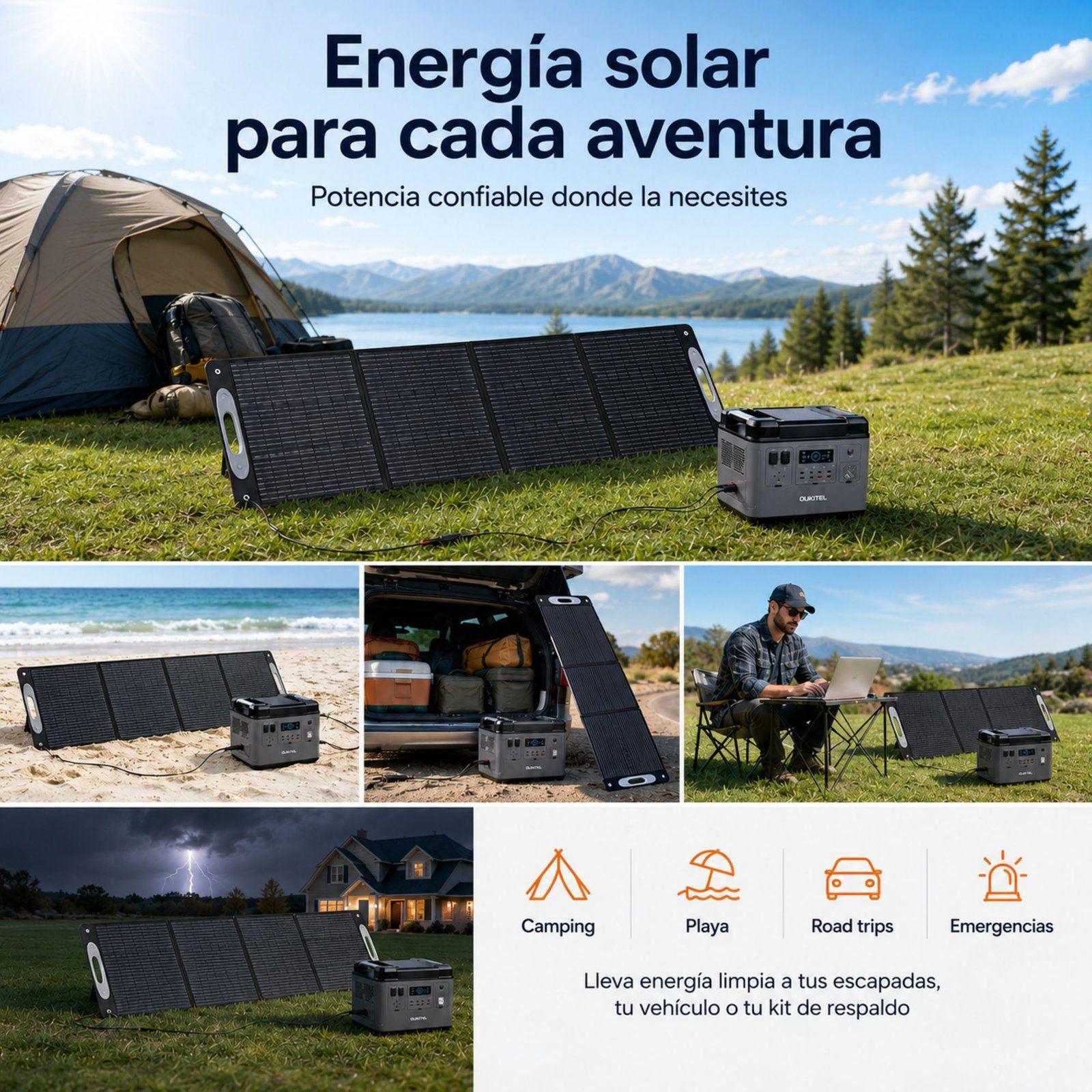 Panel Solar Portatil OUKITEL 200W Eficiencia 24 8 e IP68-8