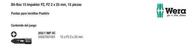 Set De Puntas PZ2 Impaktor, 2 X 25 Mm -15 Piezas-6