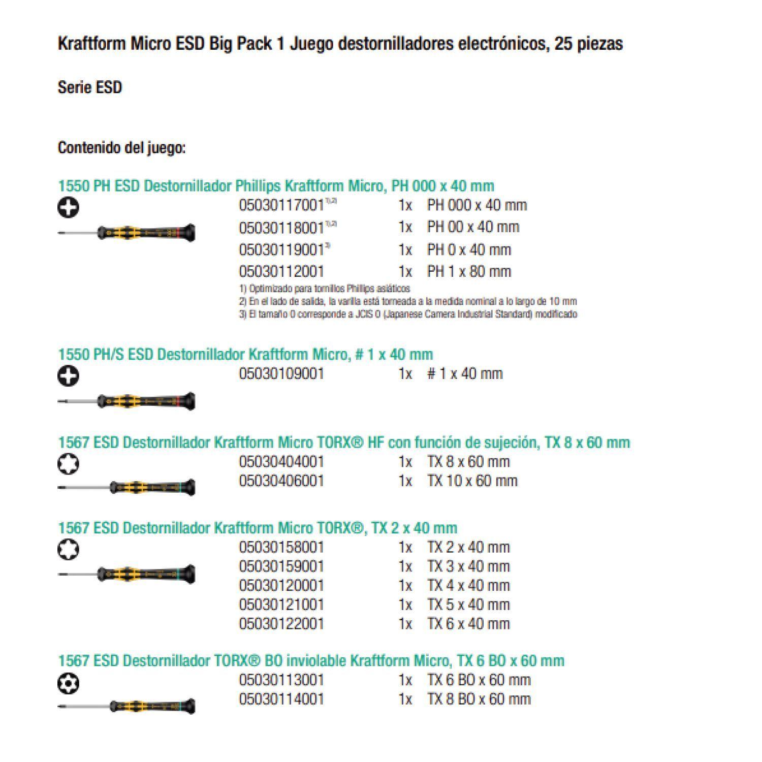 Juego de Micro Destornilladores Antiestáticos Kraftform Micro ESD Big Pack 1 (25 piezas)-4