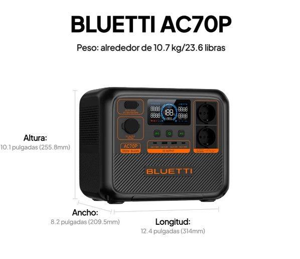 Estación Energía Portatil AC70P 1000W | 864Wh BLUETTI-4
