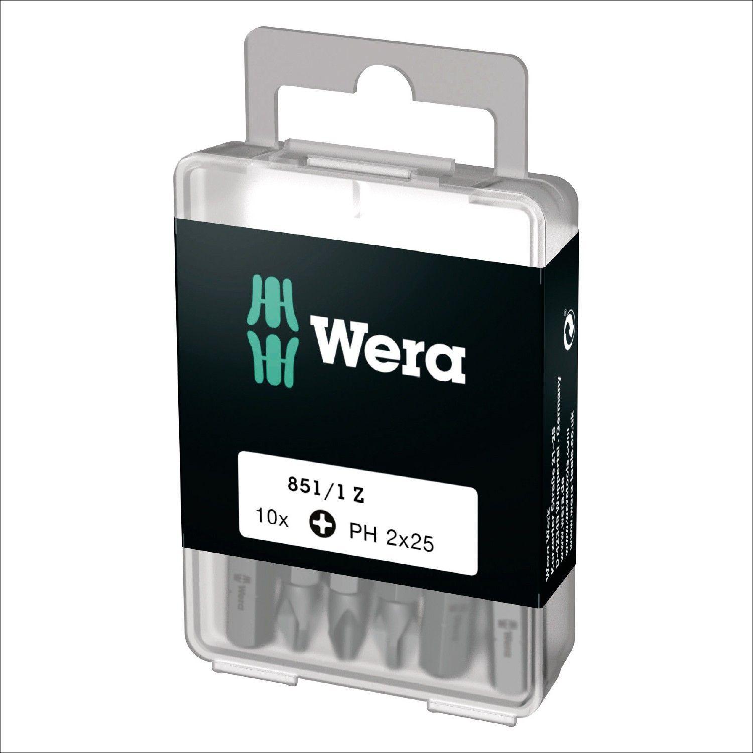 Puntas, PH2 X 25 Mm, Set De 10 Piezas Phillips-0