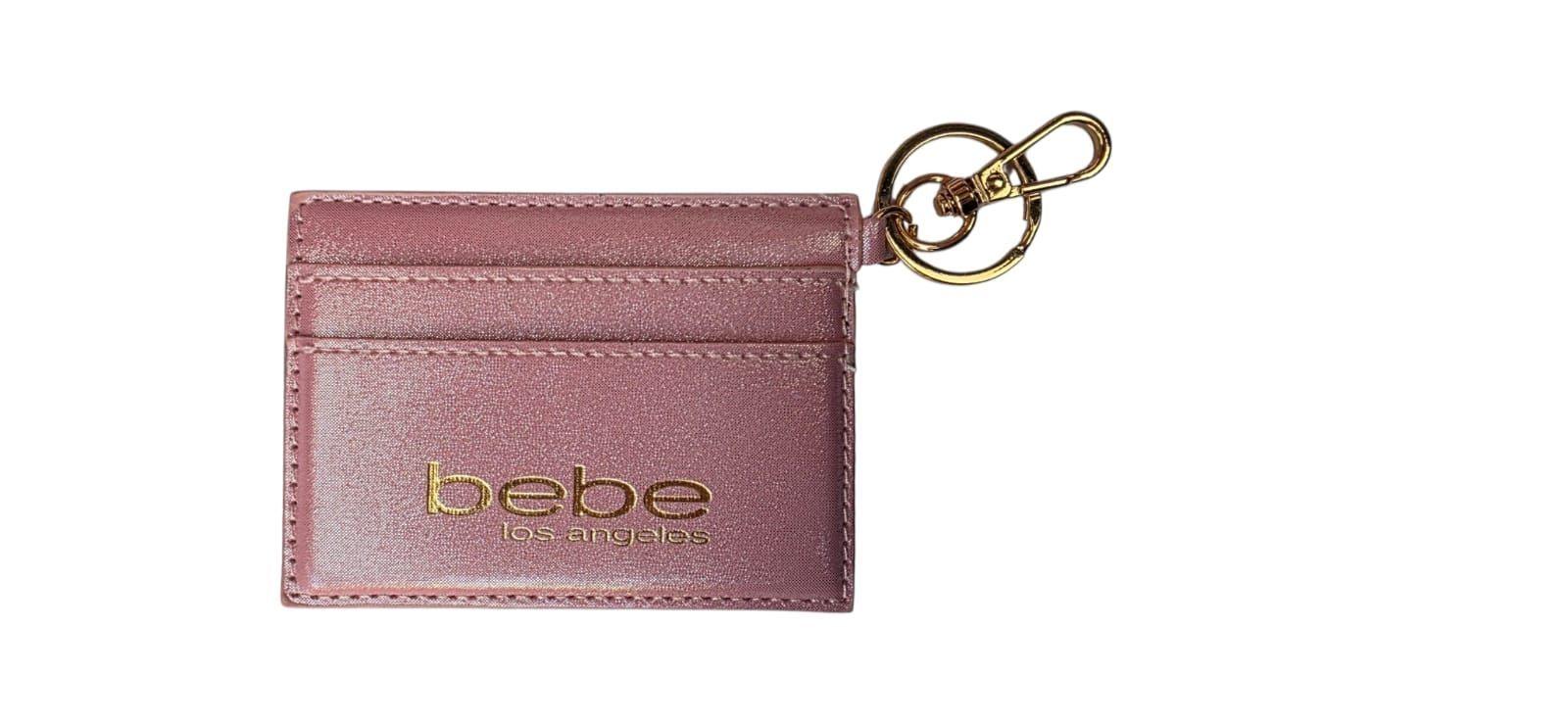 Billetera Bebe Rosada Iridiscente Con Tarjetero Y Llavero-2