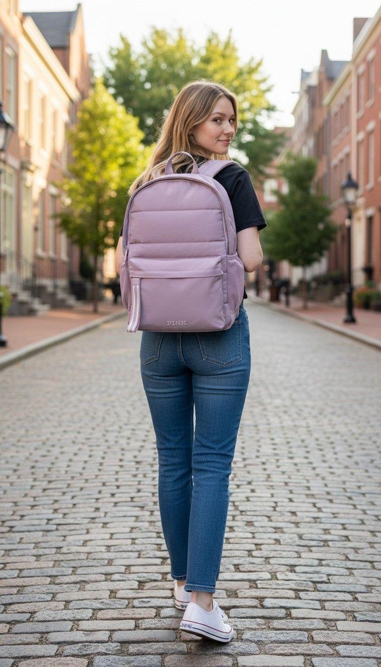 Mochila Pink Victoria Secret s Acolchada-3
