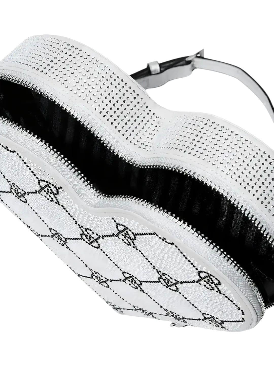 Bandolera Victoria s Secret Coraz n Plateado con Strass y Rombos-2
